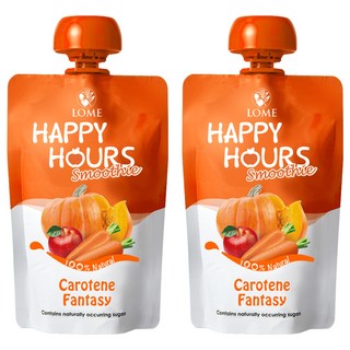 HAPPY HOURS 生機纖果飲 (蘋果+南瓜+胡蘿蔔) 100%生機水果製成 不添加水、糖、保存劑 不含麩質、人工糖精、防腐劑 方便攜帶, 100g, 2包