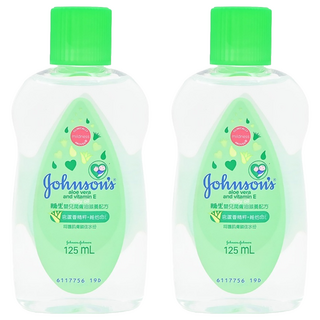 Johnson's 嬌生嬰兒潤膚油 滋養配方, 蘆薈精萃, 維生素E, 保濕滋潤 125ml, 2瓶