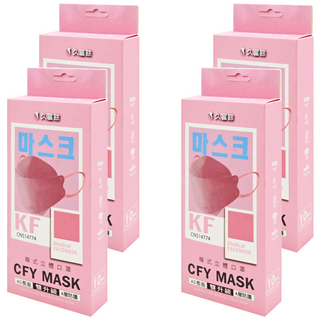 久富餘 KF94韓版 4層立體醫療口罩 未滅菌, 英式玫瑰, 10片, 4盒
