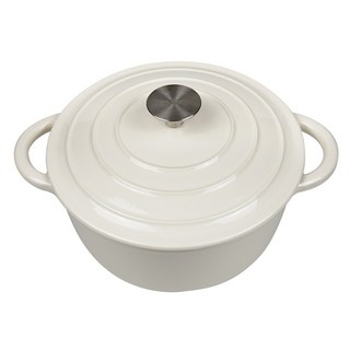 ROYCE 皇家玫瑰 圓形琺瑯鑄鐵鍋 3公升(21cm) 奶油杏, 1個