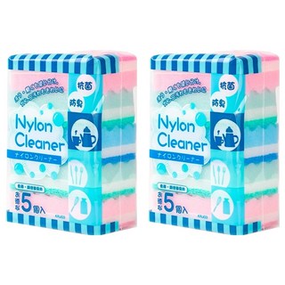 ezHome 家庭生活的達人 三層波浪海綿清潔菜瓜布 顏色隨機, 2包, 5個