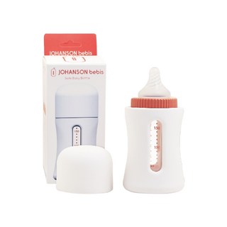 JOHANSON bebis 溫暖安心玻璃奶瓶 160ML 高品質寬口徑保溫防摔, 1個, 混合色