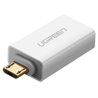 UGREEN 綠聯 Micro USB轉USB 2.0轉接頭OTG, 1個, 白色, 28mm