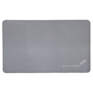 超級工廠 矽藻土軟地墊 羽毛,70 x 45cm,灰色,吸水速乾,柔軟舒適,防滑安全, 1個