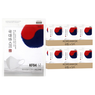 KOREAMASK 防塵立體口罩 M KF94, 5片, 12包, 白色