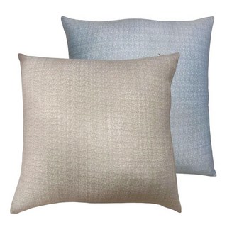 J&N 涼感緹花抱枕, 60 x 60cm, 藍色 + 棕色