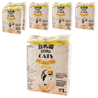 DORO CAT 豆乳貓 混合豆腐與礦物貓砂 7L 添加活性碳消臭粒子 低過敏, 無味, 6袋