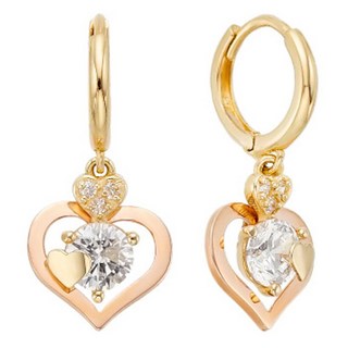 GOLDRIA 女性用 14k Love in Love 耳環 + 購物袋