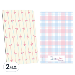 recoz 客製裝飾卡片貼紙 08 No Chip 緞帶格紋 2件組, 混合顏色, 2套