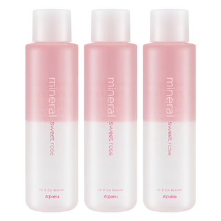 A'pieu 礦物溫和眼唇卸妝液 Set 高效卸妝 250ml 清爽不緊繃 輕便瓶身設計, 3瓶