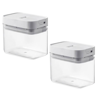 懶角落 易扣可疊式食物密封保鮮罐-400ml 尺寸: 10.5x6.5x10cm, 2 個容器 + 2 個蓋子, 2個
