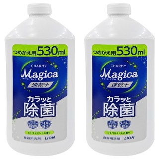 LION 獅王 CHARMY Magica 洗碗精 柑橘薄荷 530ml, 2瓶