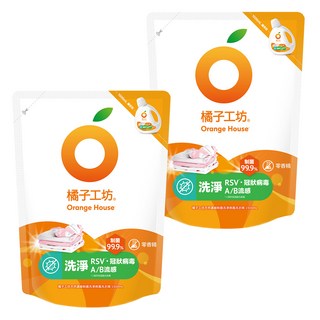橘子工坊 天然無香精制菌洗衣精補充包 洗淨病毒升級版, 1.5L, 2包