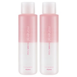 A'pieu 礦物溫和眼唇卸妝液 高效卸妝 250ml 清爽不緊繃 輕便瓶身設計, 2瓶
