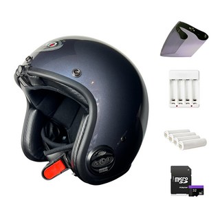 VEKO 第八代行車紀錄 + 藍芽功能安全帽 附電池 + 充電器 + 高規抗UBV鏡片 RVX-C1, 亮藍色