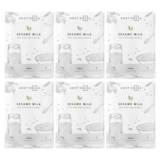 Body Goals 豌豆蛋白飲 芝麻歐蕾 每包含20克蛋白質 純素 獨立包裝, 31g, 6包
