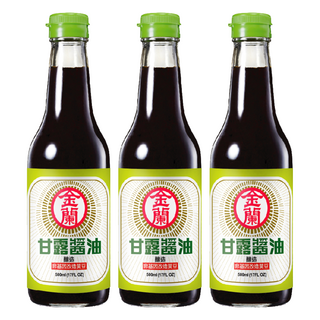 金蘭 甘露醬油 非基因改造黃豆 海藻糖 清爽順口 鮮甜不膩, 500ml, 3瓶