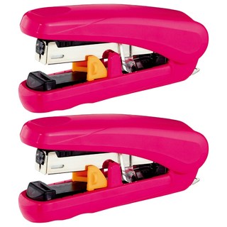 PLUS 普樂士 艷彩雙排平針訂書機 No.10號針適用, 桃色, 2個