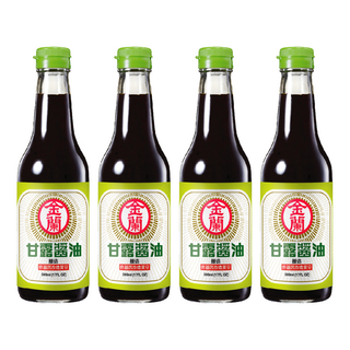 金蘭 甘露醬油 非基因改造黃豆 海藻糖 清爽順口 鮮甜不膩, 500ml, 4瓶