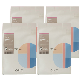 OKO 生態綠 特調咖啡豆 曼巴風味 深烘焙 250g, 咖啡豆(無研磨), 4包