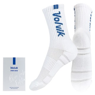 볼빅 남성용 VBEP AXIA 블루라벨 중목 스포츠 골프 양말, 화이트, 1개