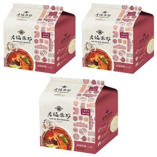老鍋米粉 麻辣鮮蝦風味湯米粉, 60g, 4包, 3袋