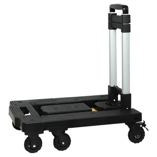 可煞車耐重七輪折疊手推車, 黑色, 1台