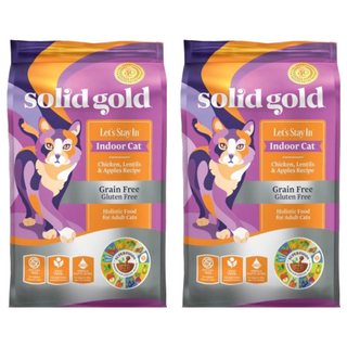 solid gold 素力高 宅宅貓吃雞 室內化毛天然貓糧 3lb, 放牧雞肉+扁豆+蘋果, 1.36kg, 2袋