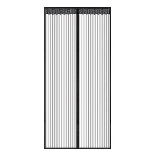 魔術貼超靜音磁性防蚊門簾, 黑色