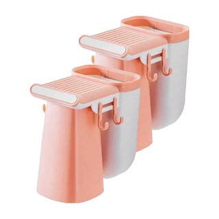 iLIFE 北歐素色磁吸式牙刷架 - 可愛粉 免釘孔 無痕安裝, 2個