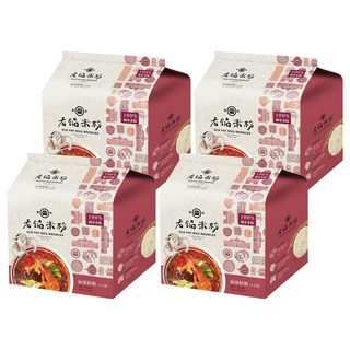 老鍋米粉 麻辣鮮蝦風味湯米粉, 60g, 4包, 4袋