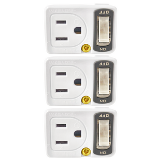 Dr.AV 聖岡科技 節電1開2插 15A/125V/1650W, 5.5cm, 分接器 白色, 3個