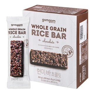 gomgom 巧克力全麥穀物棒, 300g, 1盒