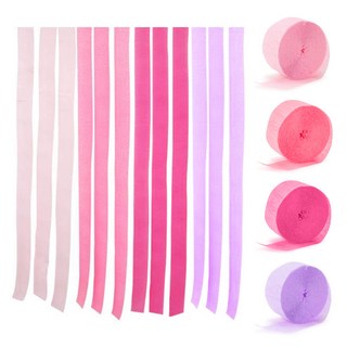 Broki 派對用捲筒彩帶4件組, 粉彩紫 + 粉彩粉 + 粉紅色 + 深粉紅色, 1組