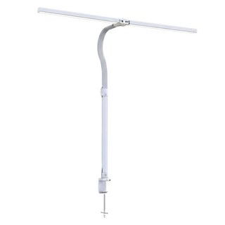 YIZ TIME 易利談 LED雙頭夾式方頭款檯燈 GSY-TD24052-B-JS, 白色