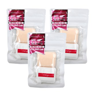 MEKO 白玉麻糬粉撲 2入 Set 極厚1.5CM 乾濕兩用, 方形, 3包