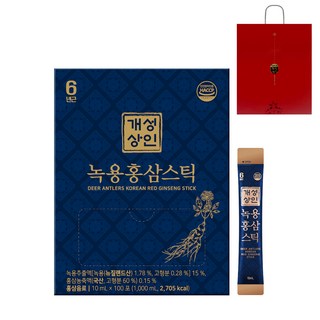 Gaeseongsangin 鹿茸紅蔘飲隨身包禮盒+提袋, 100回, 1盒