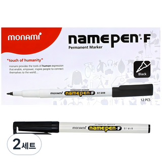 모나미 중간글씨용 네임펜 Fine, 흑색, 24개