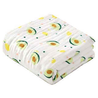 Mass 生活好物 純棉六層紗布兒童浴巾 牛油果 吸水透氣 柔軟親膚, 1件