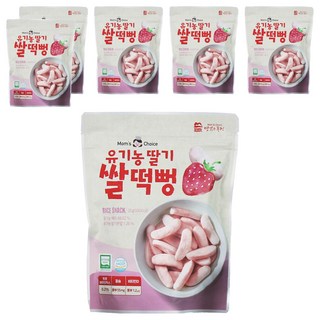 맛있는풍경 유기농 딸기 쌀떡뻥, 딸기맛, 25g, 6개