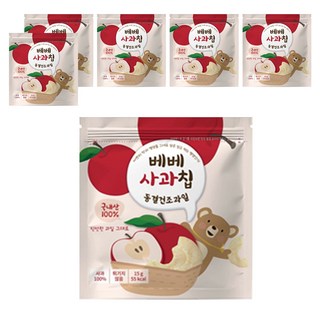 bebe貝兒 冷凍乾燥水果 蘋果 韓國產, 6包, 15g