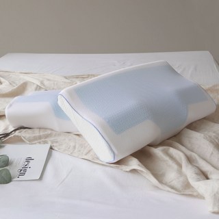 리브맘 쿨젤 3D매쉬 메모리폼 경추베개 + 커버, 화이트, 1개