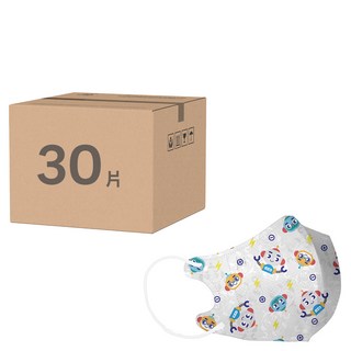 JUN 郡昱 小童3D立體口罩, 30片, 1盒, Robot機器娃娃