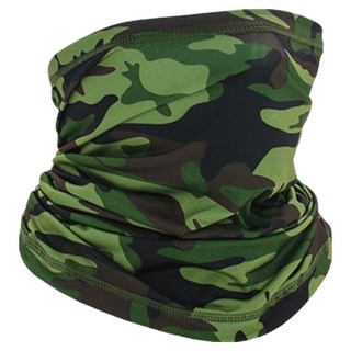 Reddot 紅點生活 歐美多功用冰絲頭巾圍脖巾, 多種配戴方式, 高彈性設計, 全面防曬, 44 x 24cm, 迷彩綠, 1個