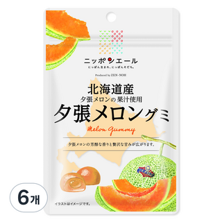 Nippon Yell JA全農 北海道夕張哈密瓜軟糖, 40g, 6個