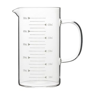 KALDIN 耐熱玻璃量杯 MS-01 500ml 容量 帶刻度標記 可重複使用, 透明色, 1個