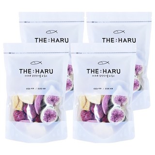 THE HARU FOODS 草莓 粉紅水蜜桃 芒果 無花果 4種混合冷凍乾燥水果, 4個, 80g