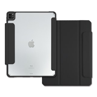 RhinoFit Clear Shield 搭扣可拆式平板保護殼, 黑色