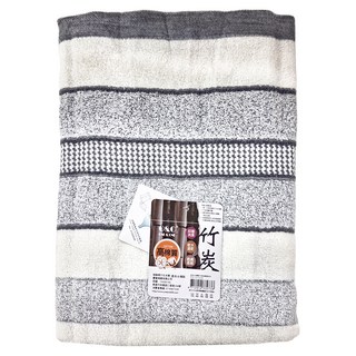 O&O ONE & ONE 竹炭紗緞檔浴巾, 高棉質 抑菌消臭 吸水速乾 親膚柔細 132x70公分 台灣製, 1條, 灰白