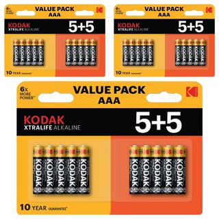 KODAK 柯達 XTRALIFE 鹼性AAA電池, 3個, 10入